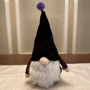 Halloween Gnome, Black & Purple Stuffed Plush Boo Witch Gnome, Gnome Decor